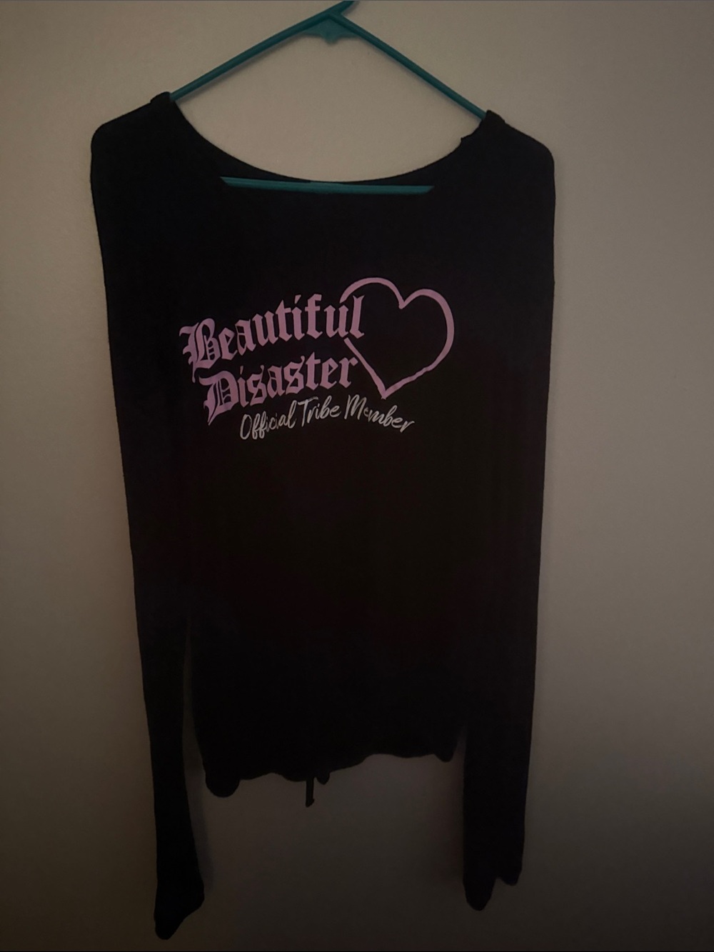 Beautiful Disaster Black Long-Sleeve Graphic Tee
